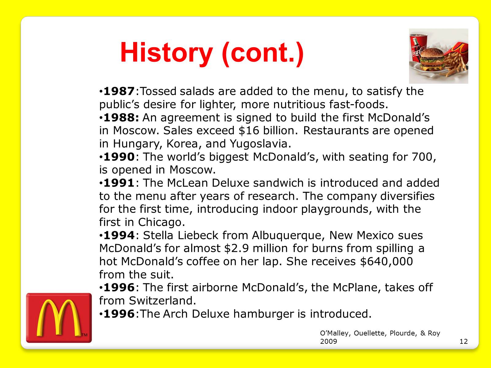 Презентація на тему «McDonald’s Corporation» - Слайд #12