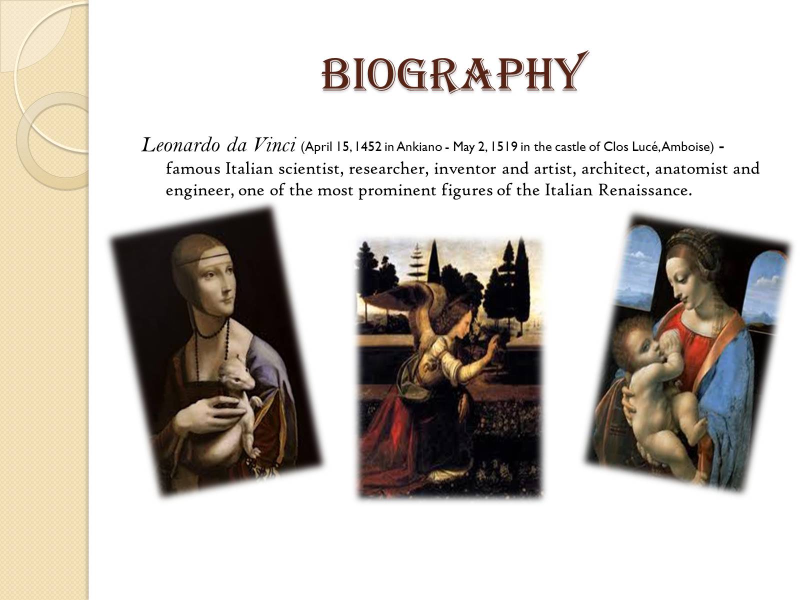 Презентація на тему «Leonardo da Vinci» (варіант 2) - Слайд #2