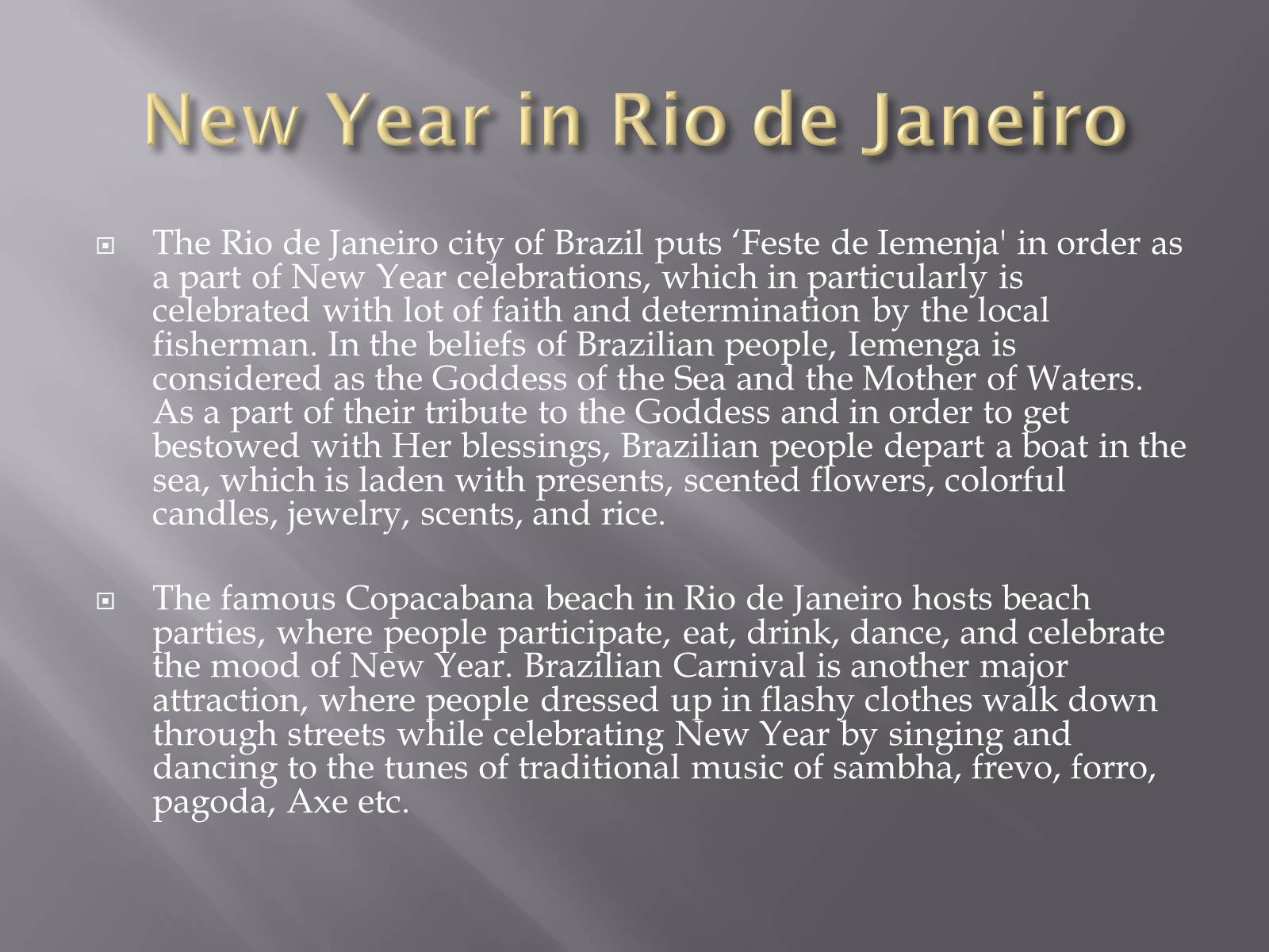 Презентація на тему «New Year in Brazil» - Слайд #4