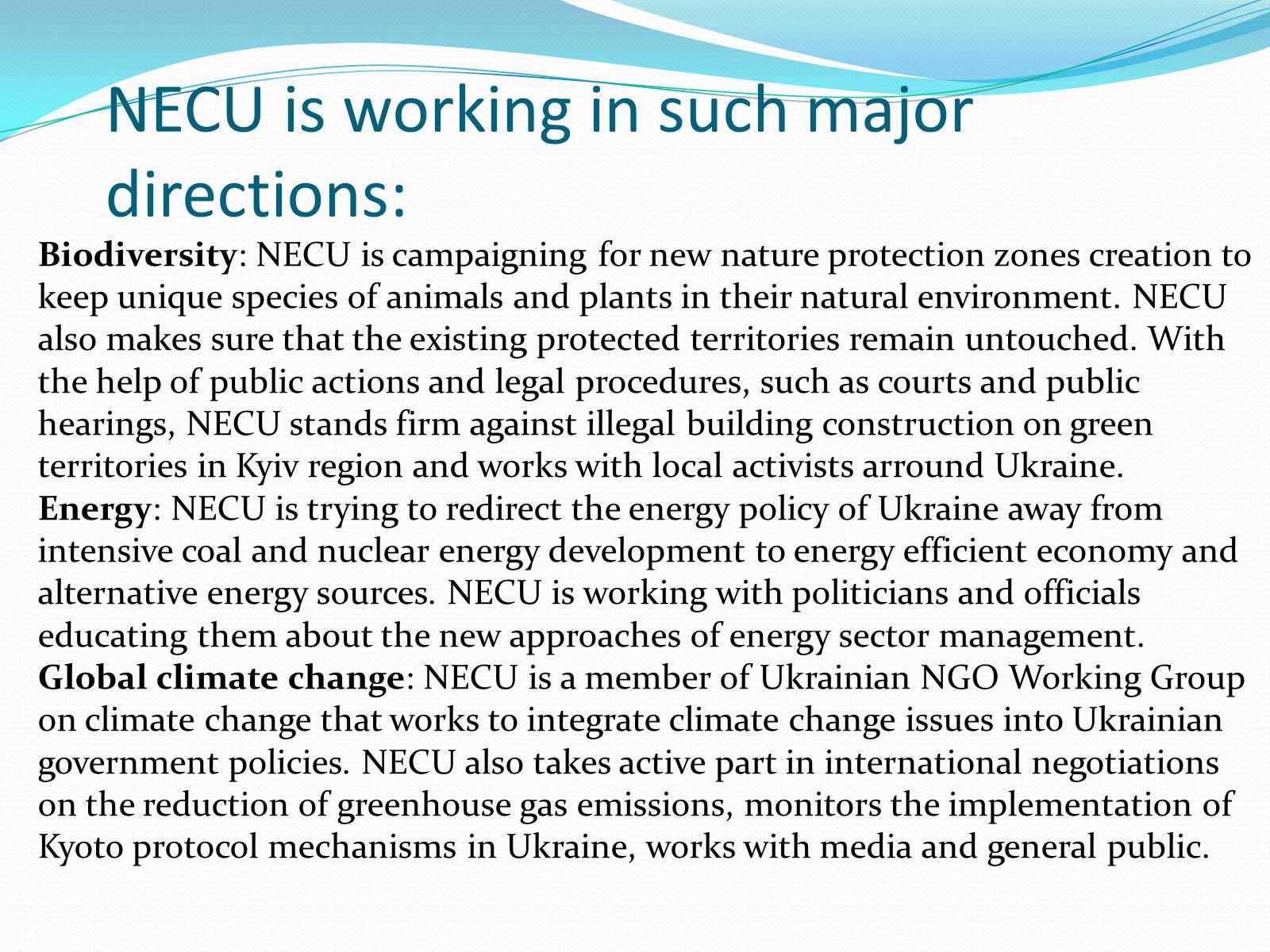 Презентація на тему «National Ecological Centre of Ukraine» - Слайд #6