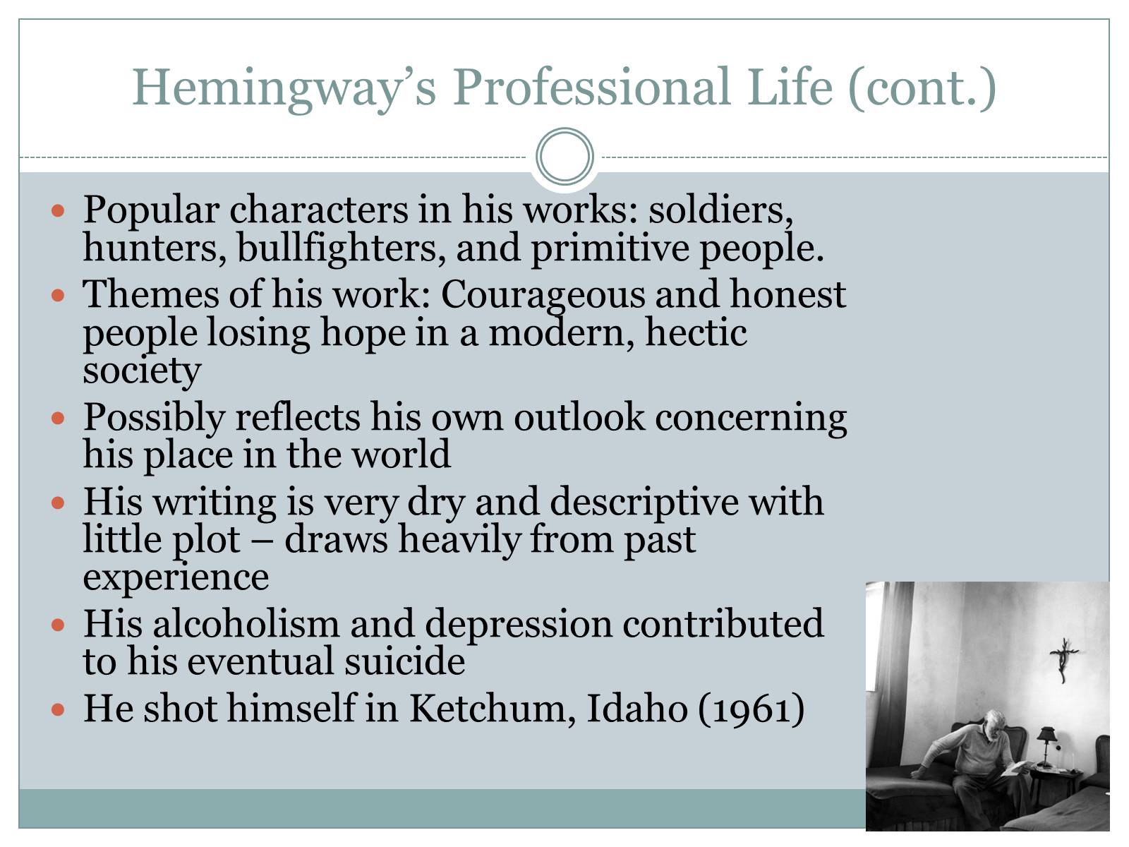 Презентація на тему «A Biography of Ernest Hemingway» (варіант 1) - Слайд #6