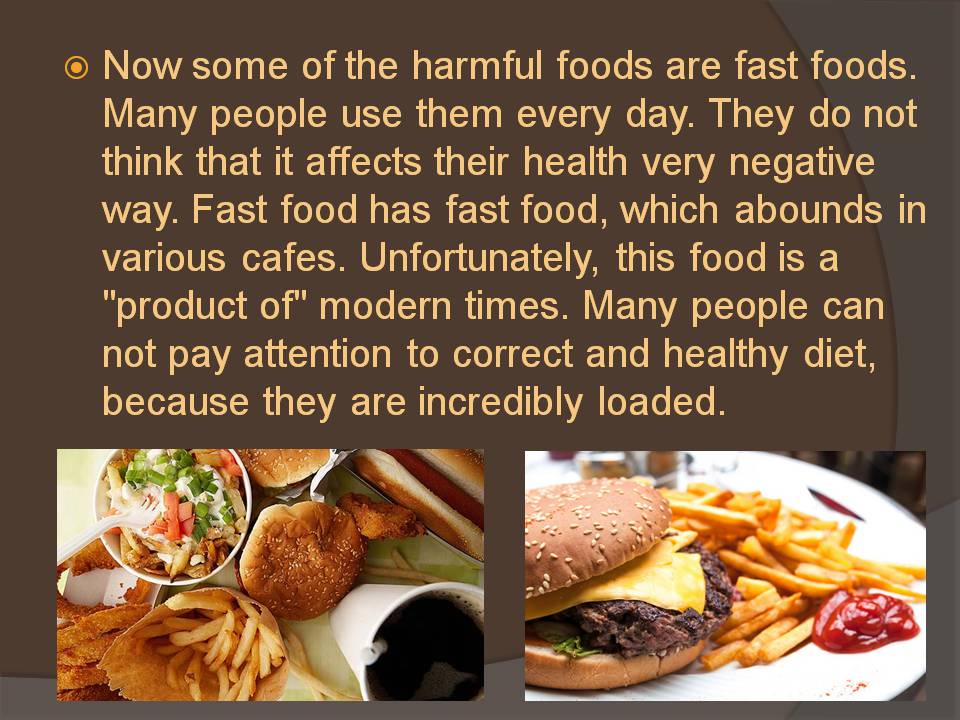 Презентація на тему «The effect of fast food on the human body» - Слайд #2
