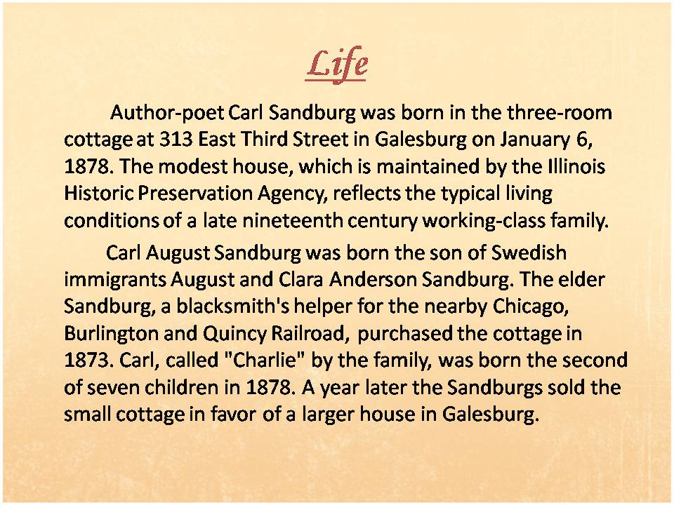 Презентація на тему «Carl Sandburg» - Слайд #3