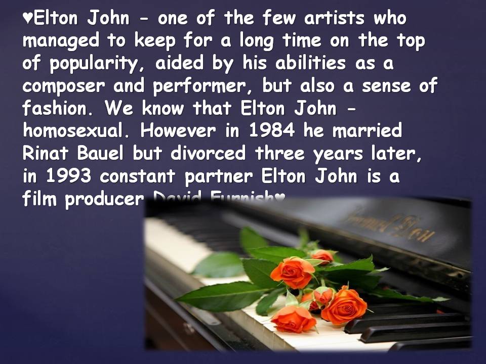 Презентація на тему «Elton John» - Слайд #4