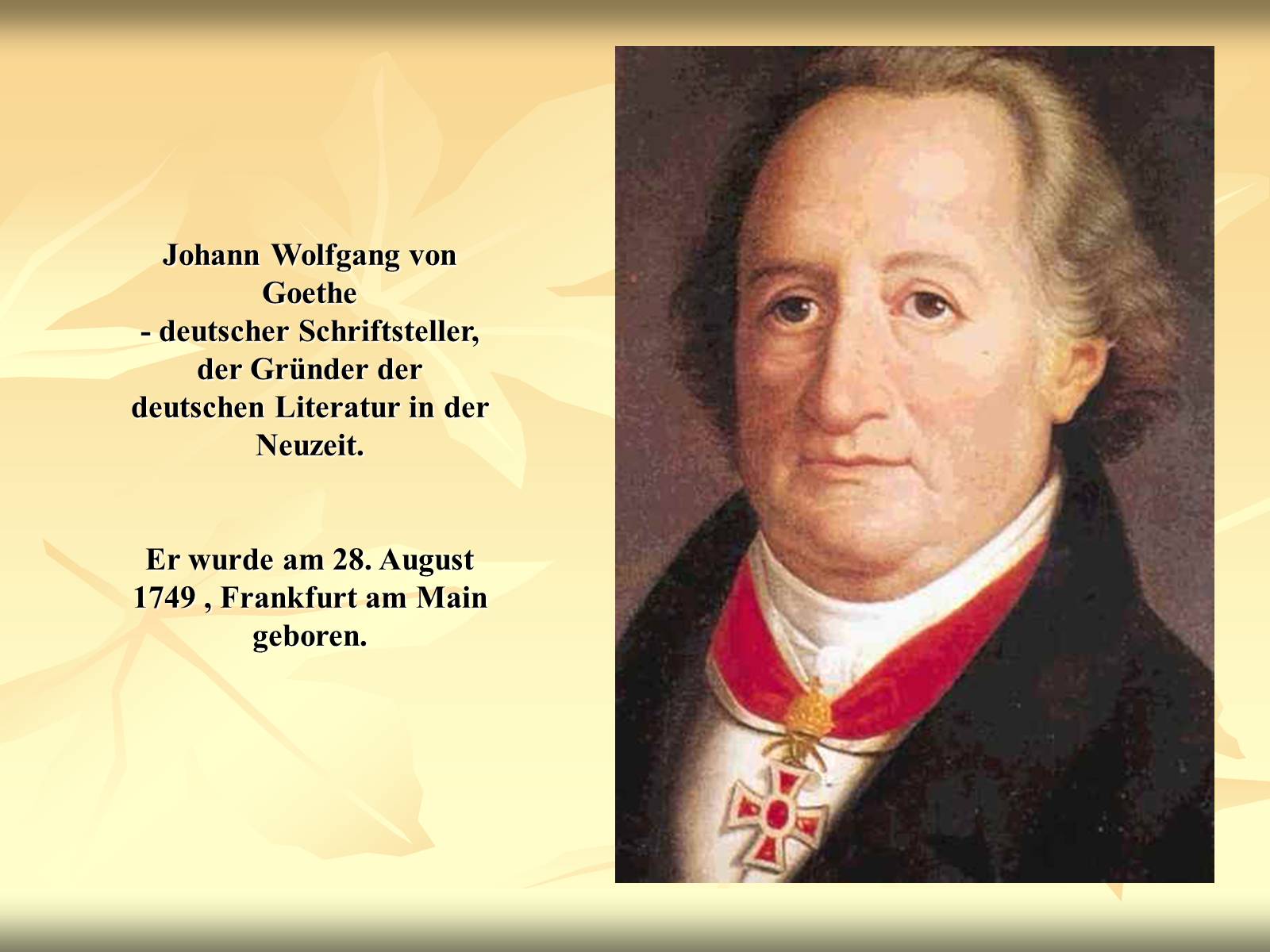 Презентація на тему «Johann Wolfgang von Goethe» (варіант 1) - Слайд #2