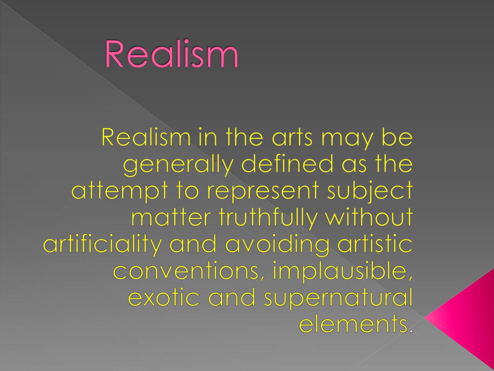Презентація на тему «Realism» (варіант 1) - Слайд #1