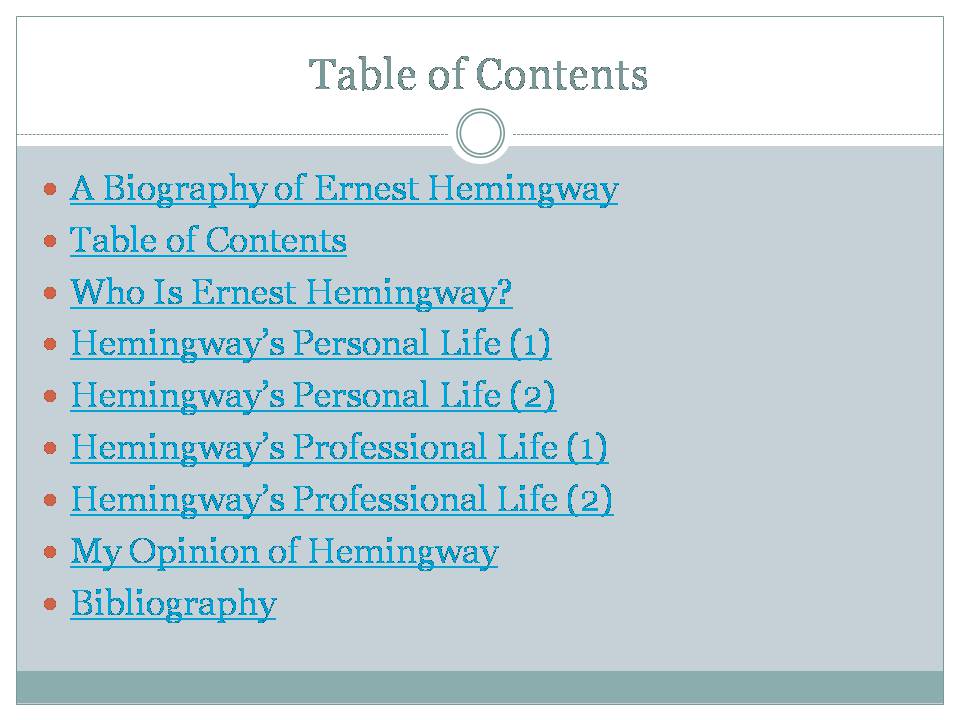 Презентація на тему «A Biography of Ernest Hemingway» (варіант 2) - Слайд #2
