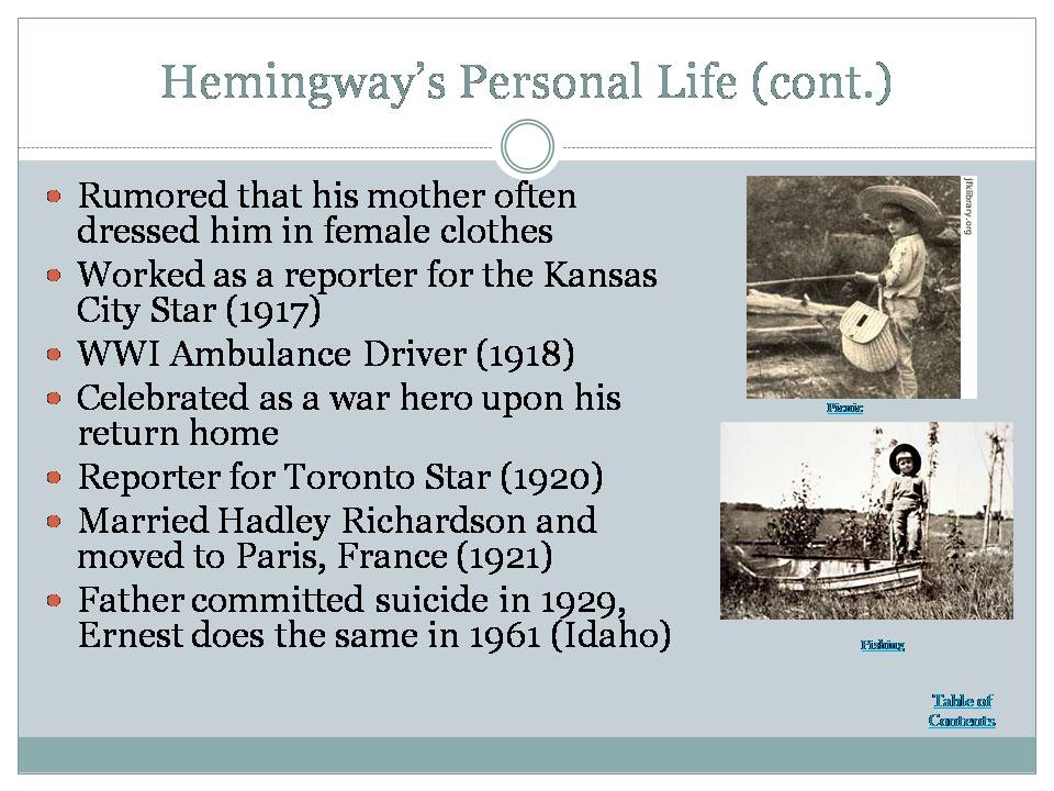 Презентація на тему «A Biography of Ernest Hemingway» (варіант 2) - Слайд #5