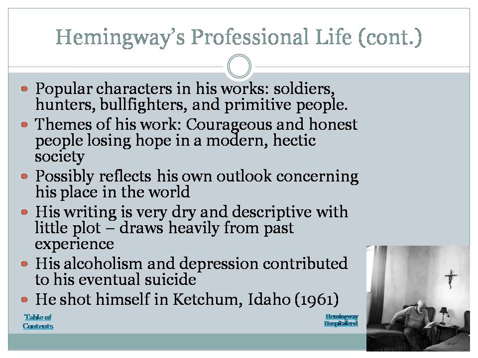 Презентація на тему «A Biography of Ernest Hemingway» (варіант 2) - Слайд #7