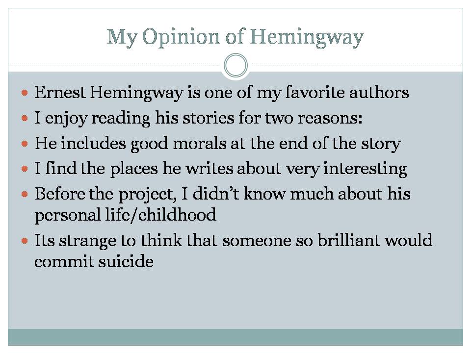 Презентація на тему «A Biography of Ernest Hemingway» (варіант 2) - Слайд #8