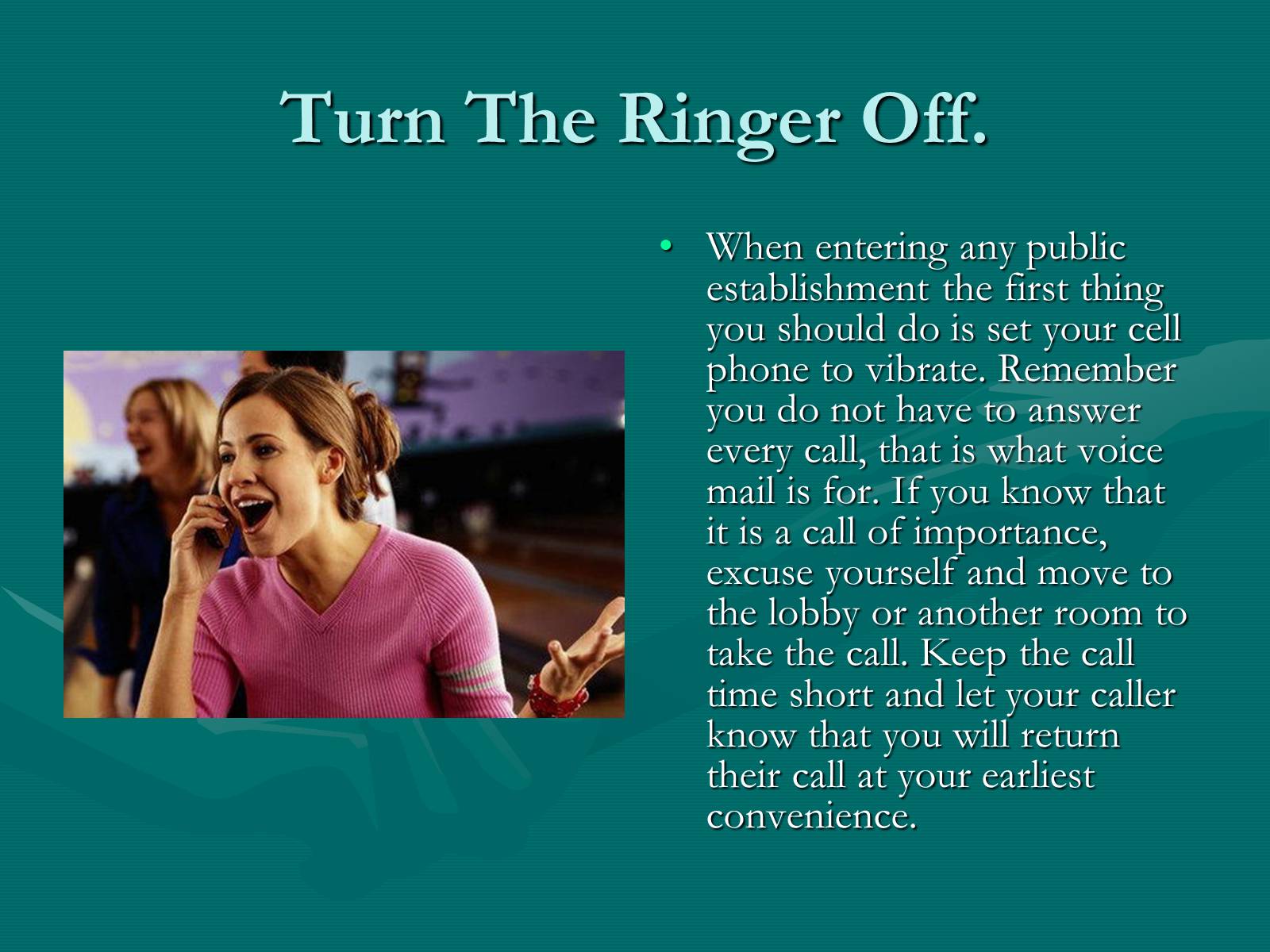 Презентація на тему «8 Basic Etiquette Rules that Everyone Should Follow» - Слайд #10