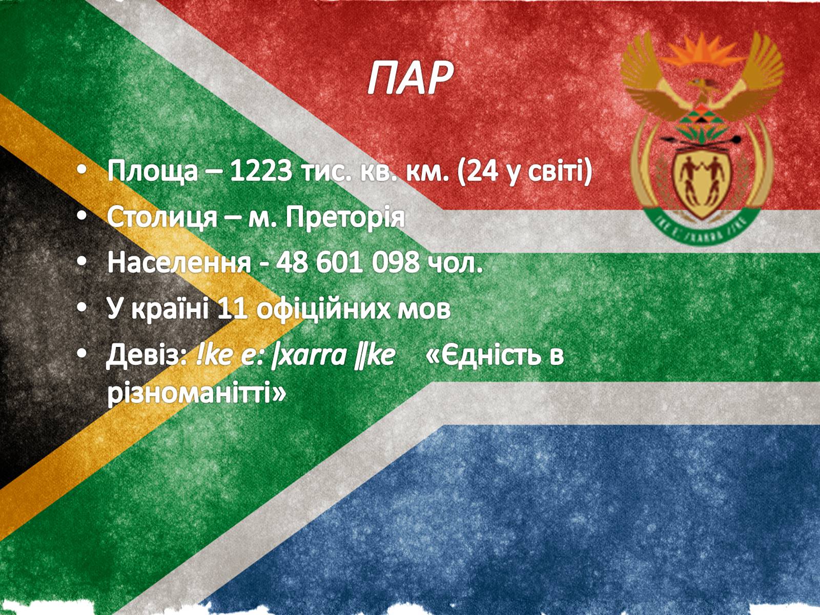 Презентація на тему «Південно-Африканська Республіка» (варіант 1) - Слайд #3