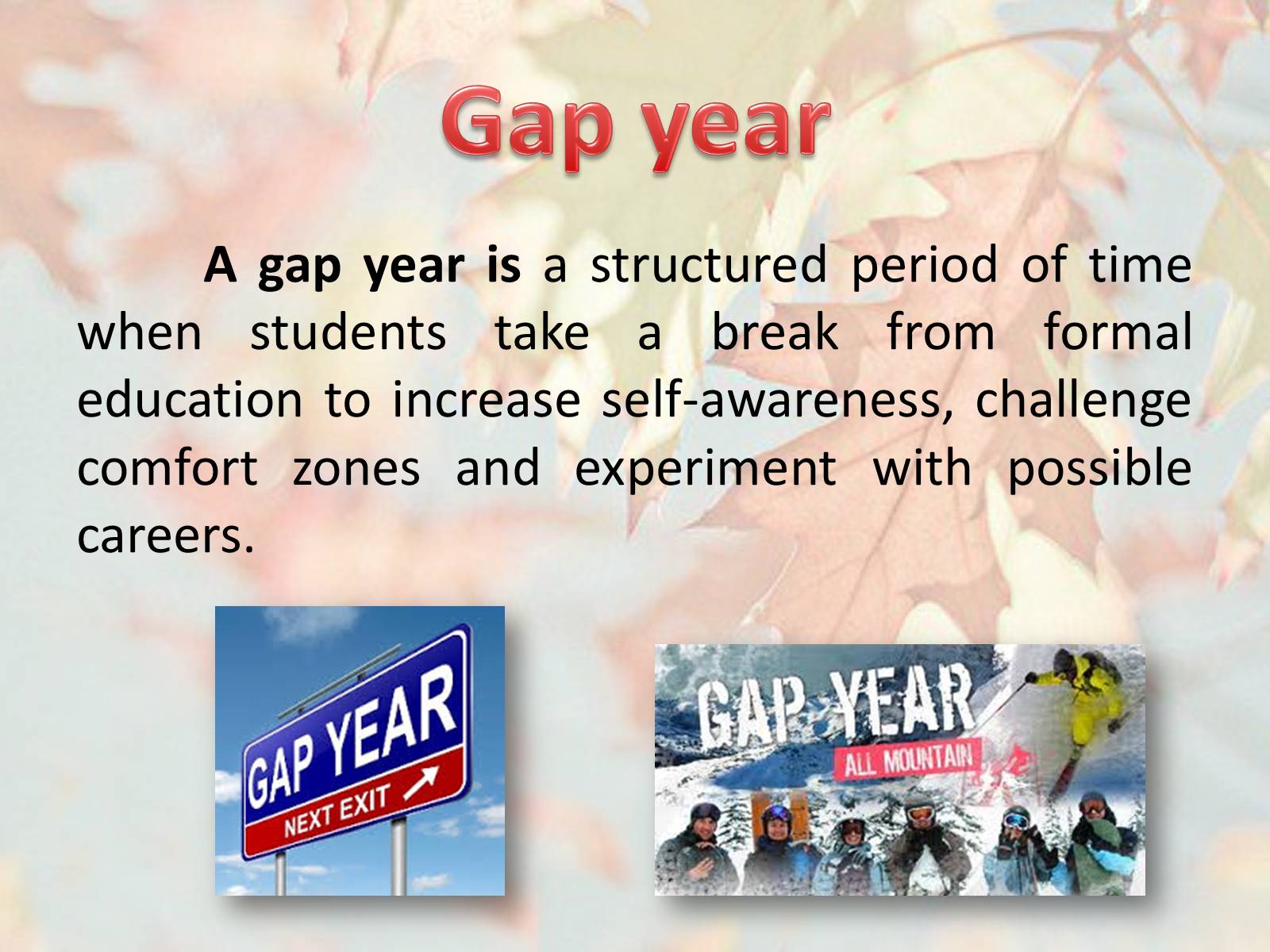 Презентація на тему «Gap Year» (варіант 1) - Слайд #3