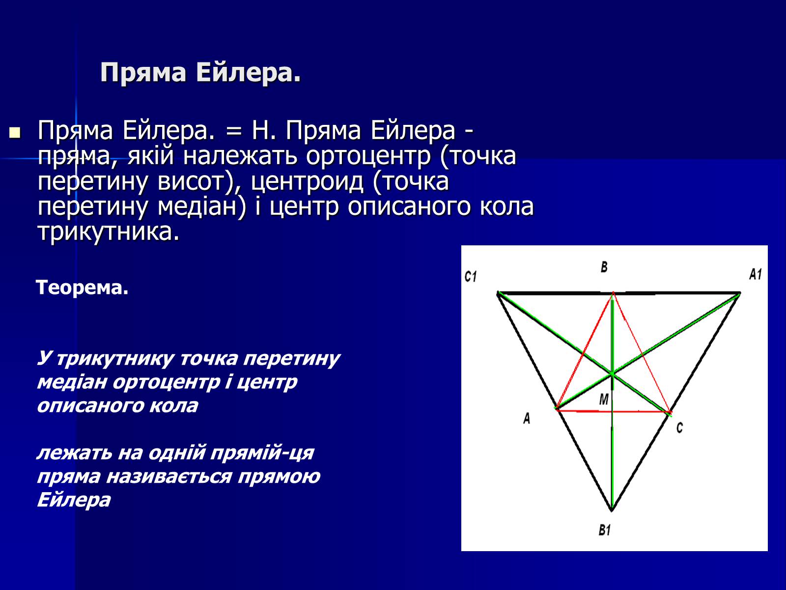 Презентація на тему «Точки Ейлера. Коло дев’яти точок. Теорема Фейєрбаха» - Слайд #3