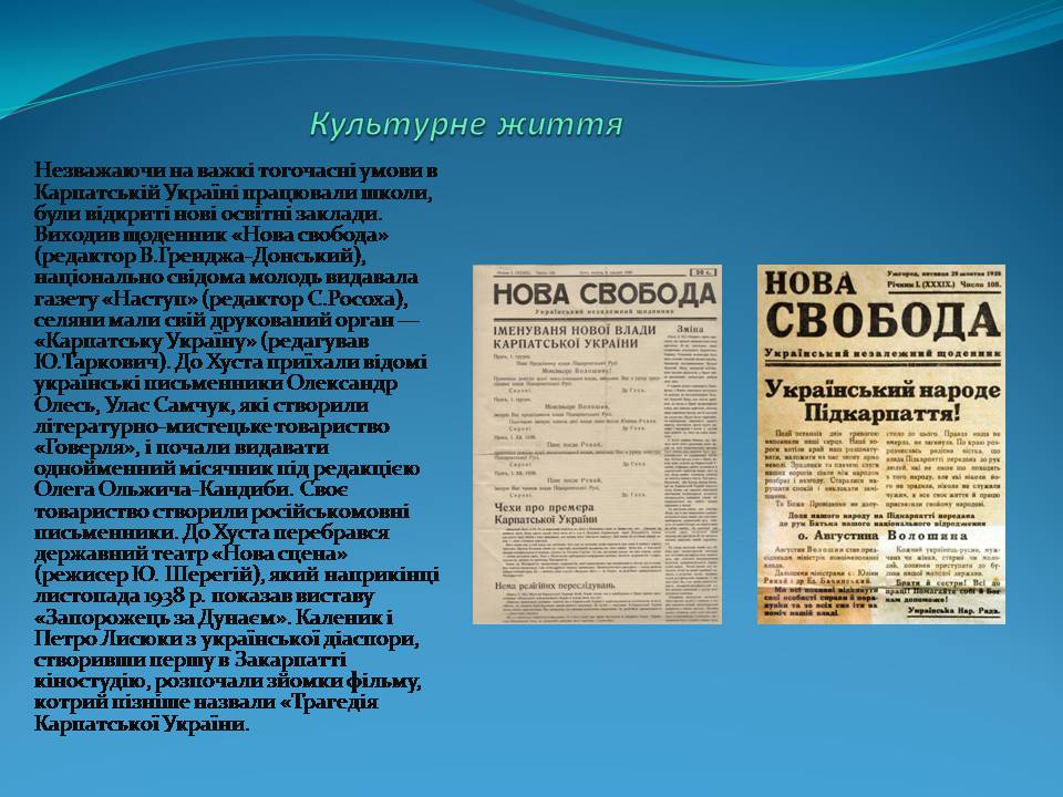 Презентація на тему «Держава Карпатська Україна» - Слайд #8