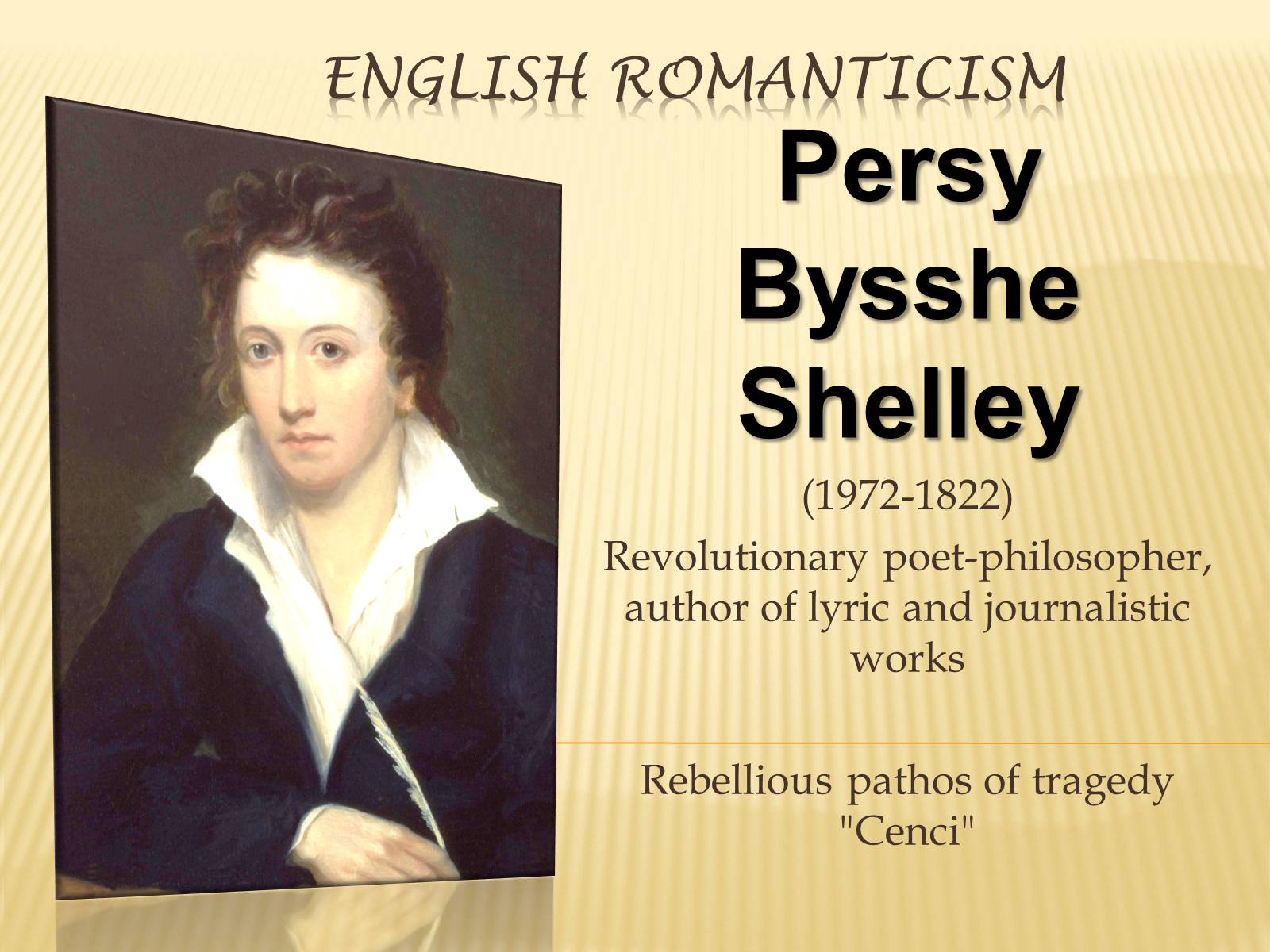 Презентація на тему «Persy Bysshe Shelley» - Слайд #1
