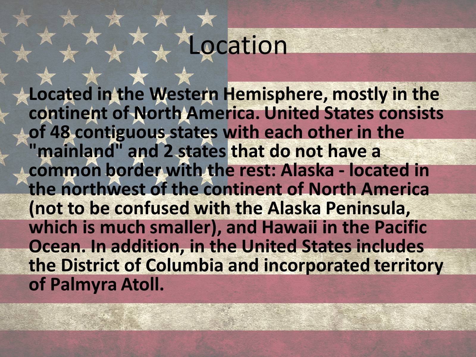 Презентація на тему «Location and climate of the United States» - Слайд #2