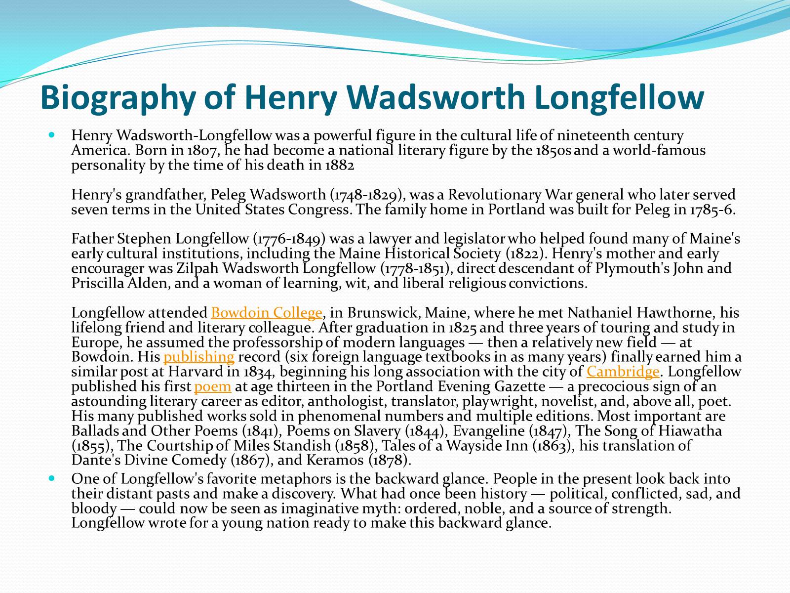 Презентація на тему «Longfellow» - Слайд #2