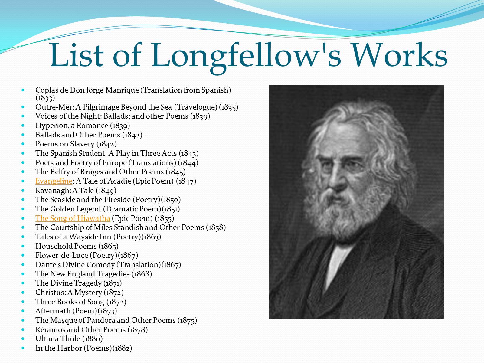 Презентація на тему «Longfellow» - Слайд #5