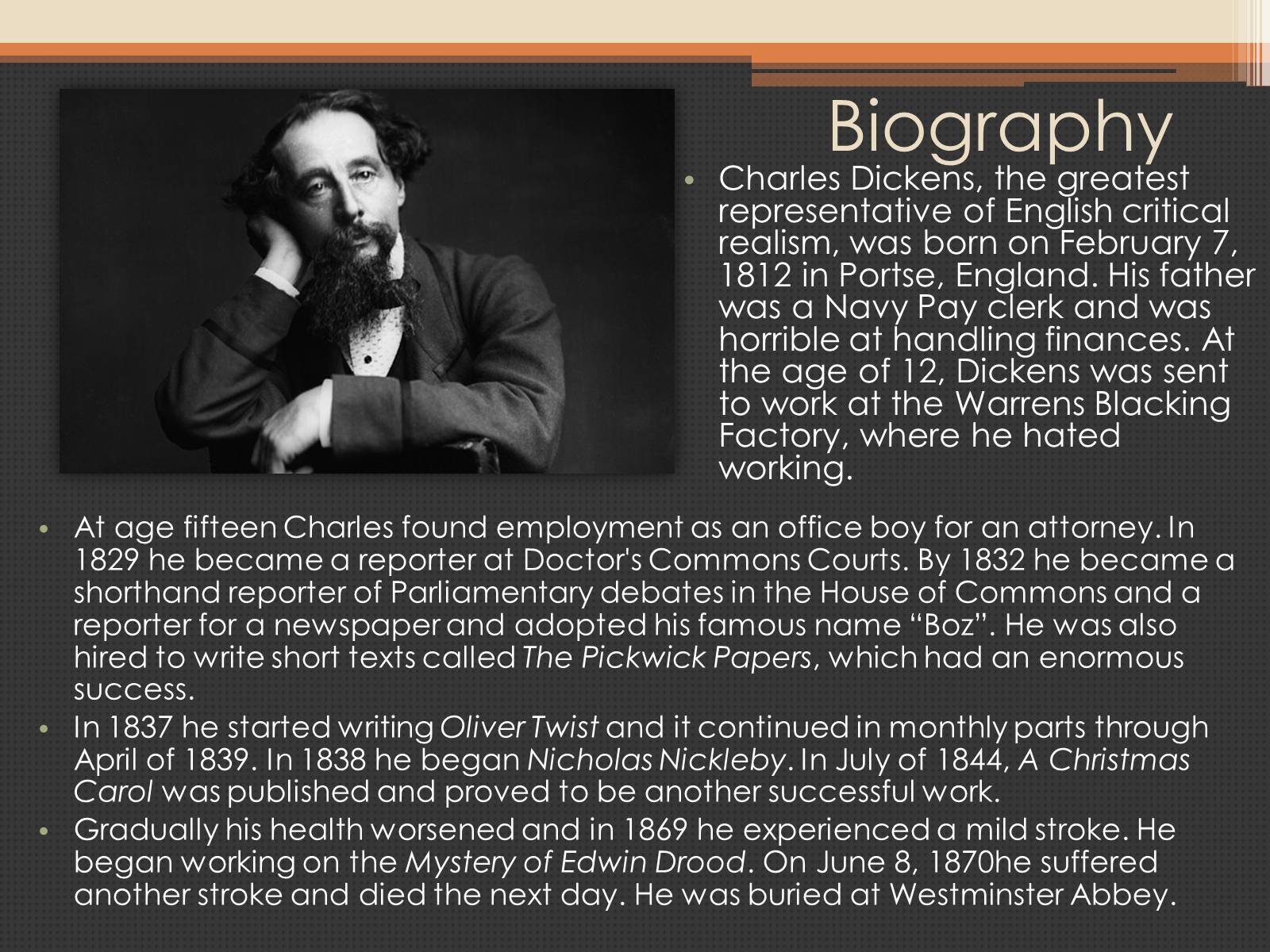 Презентація на тему «Charles Dickens» (варіант 2) - Слайд #2