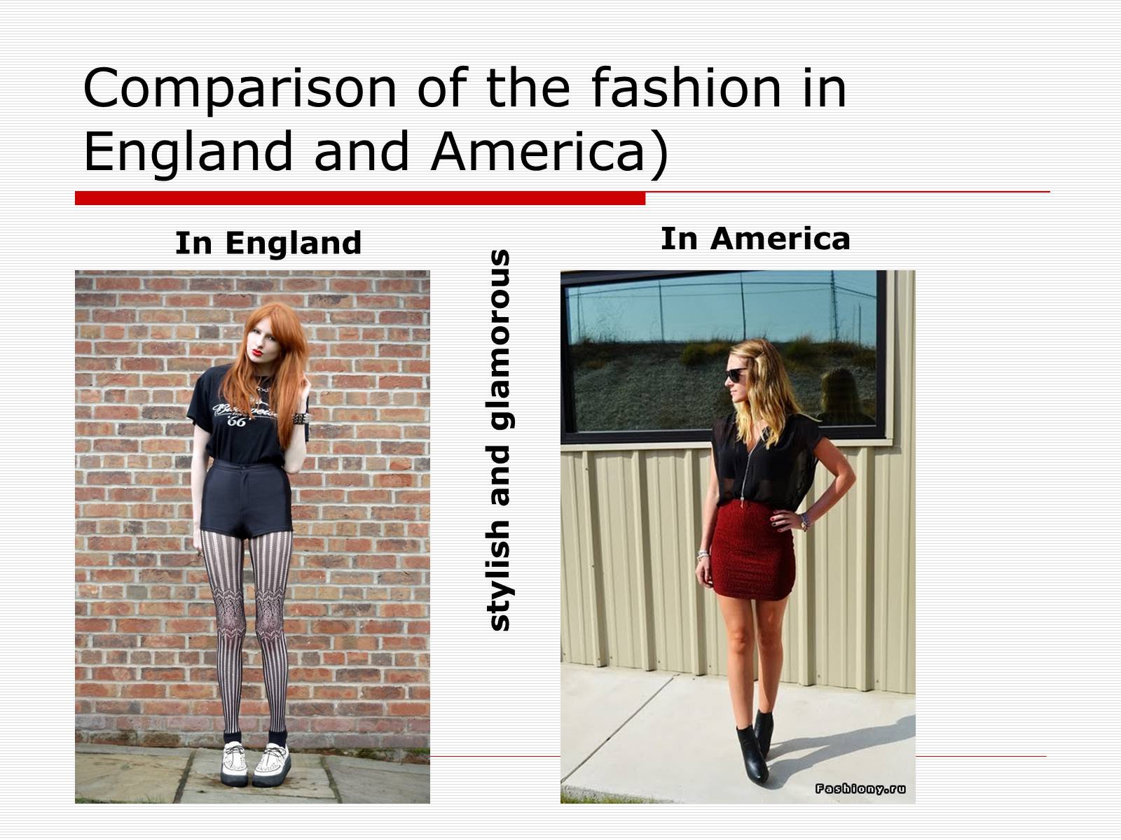 Презентація на тему «Comparison of the fashion in England and America» - Слайд #3