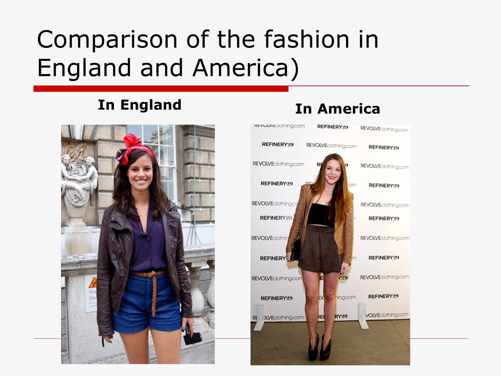 Презентація на тему «Comparison of the fashion in England and America» - Слайд #7
