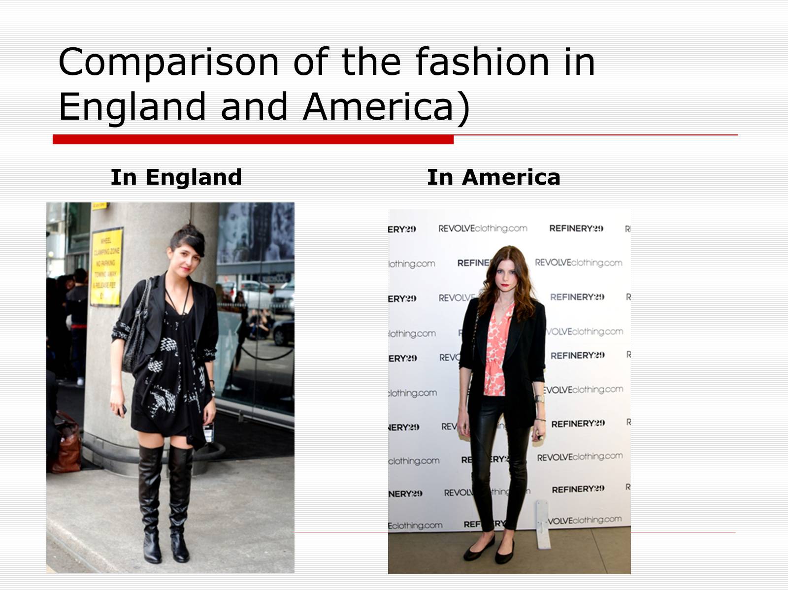 Презентація на тему «Comparison of the fashion in England and America» - Слайд #9
