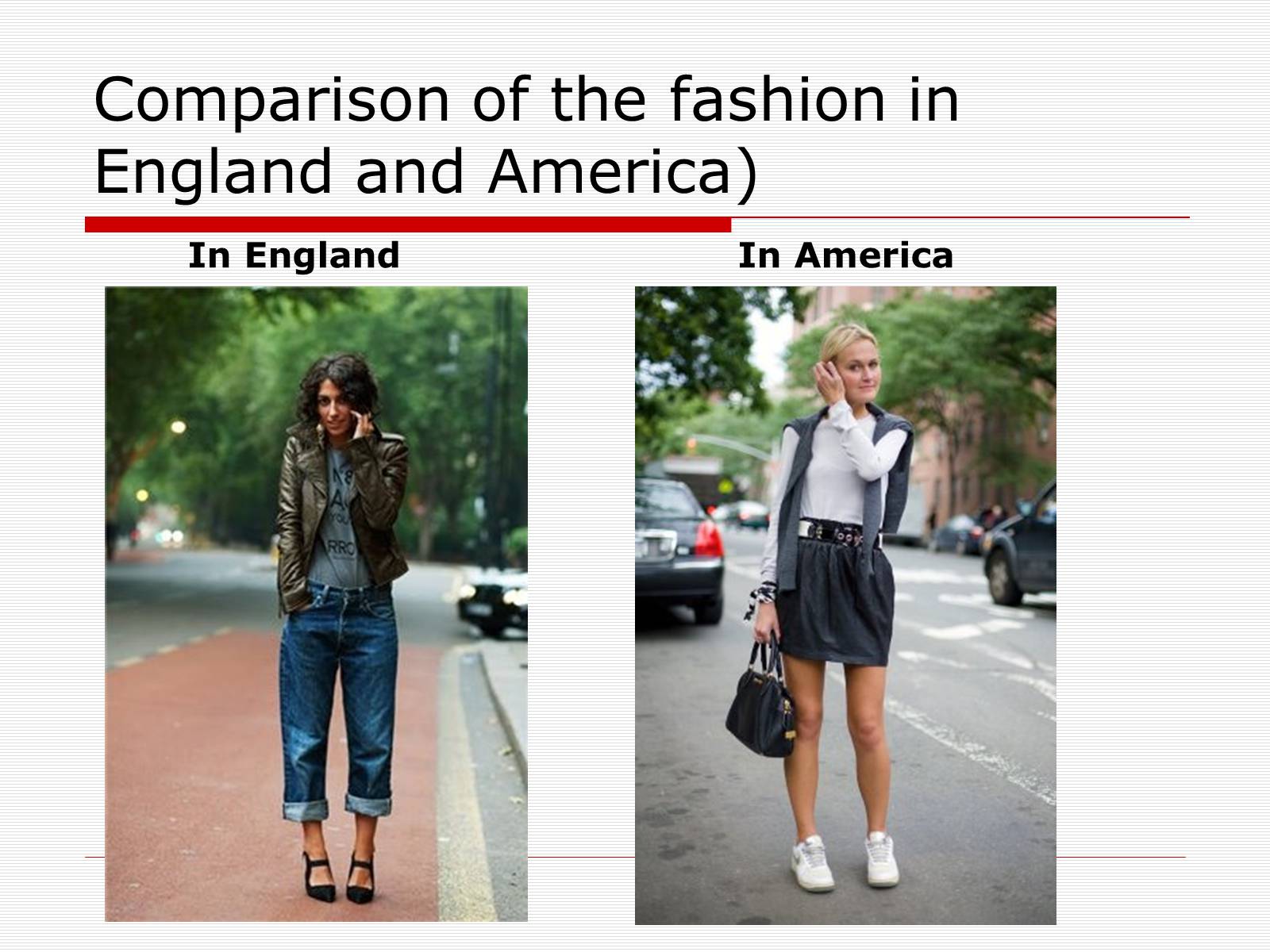 Презентація на тему «Comparison of the fashion in England and America» - Слайд #19