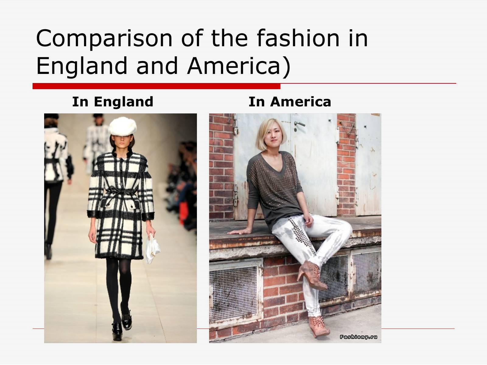 Презентація на тему «Comparison of the fashion in England and America» - Слайд #42