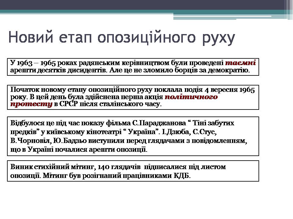 Презентація на тему «Опозиційний рух в Україні» (варіант 2) - Слайд #4