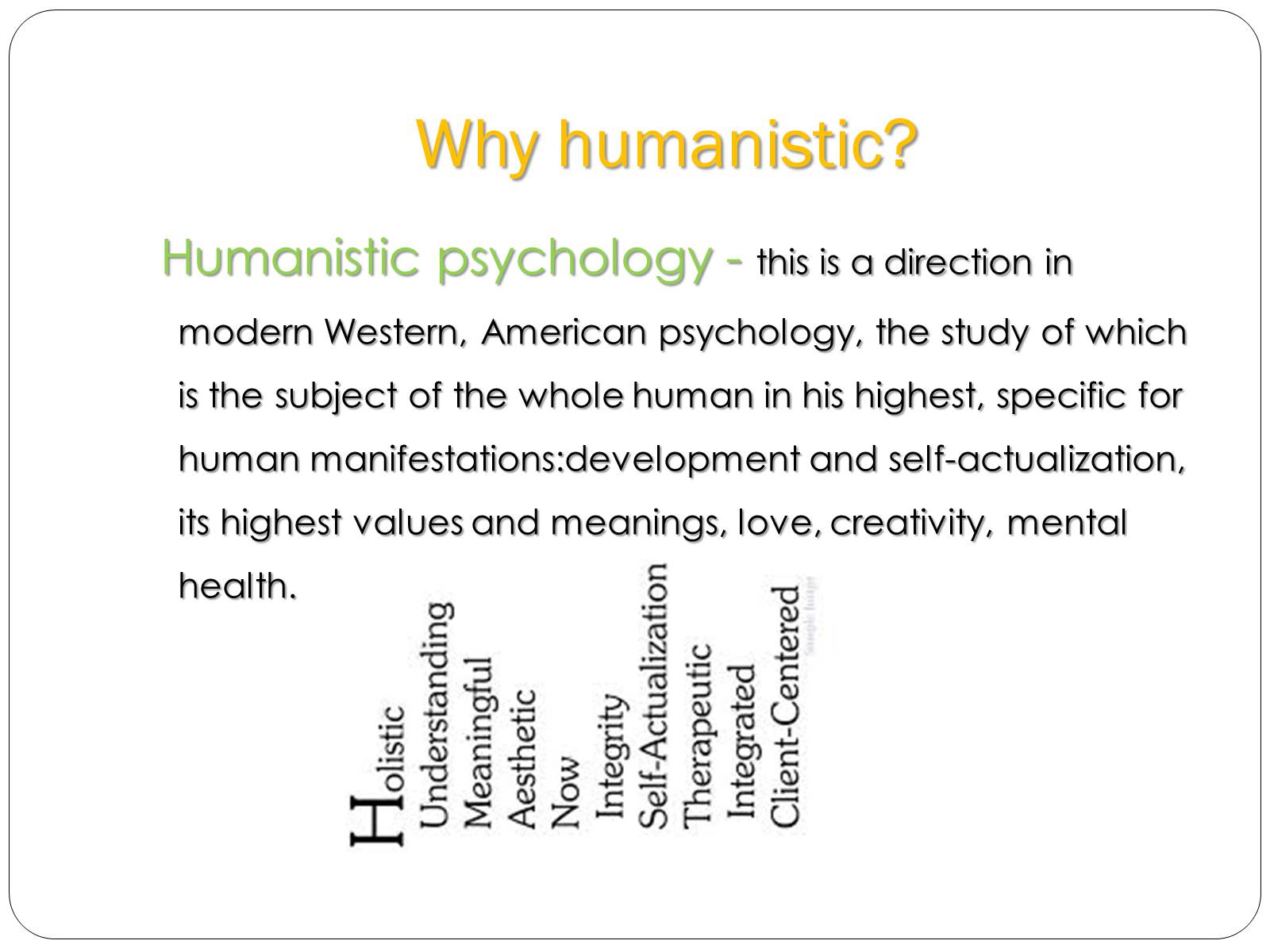 Презентація на тему «Humanistic psychology» - Слайд #2