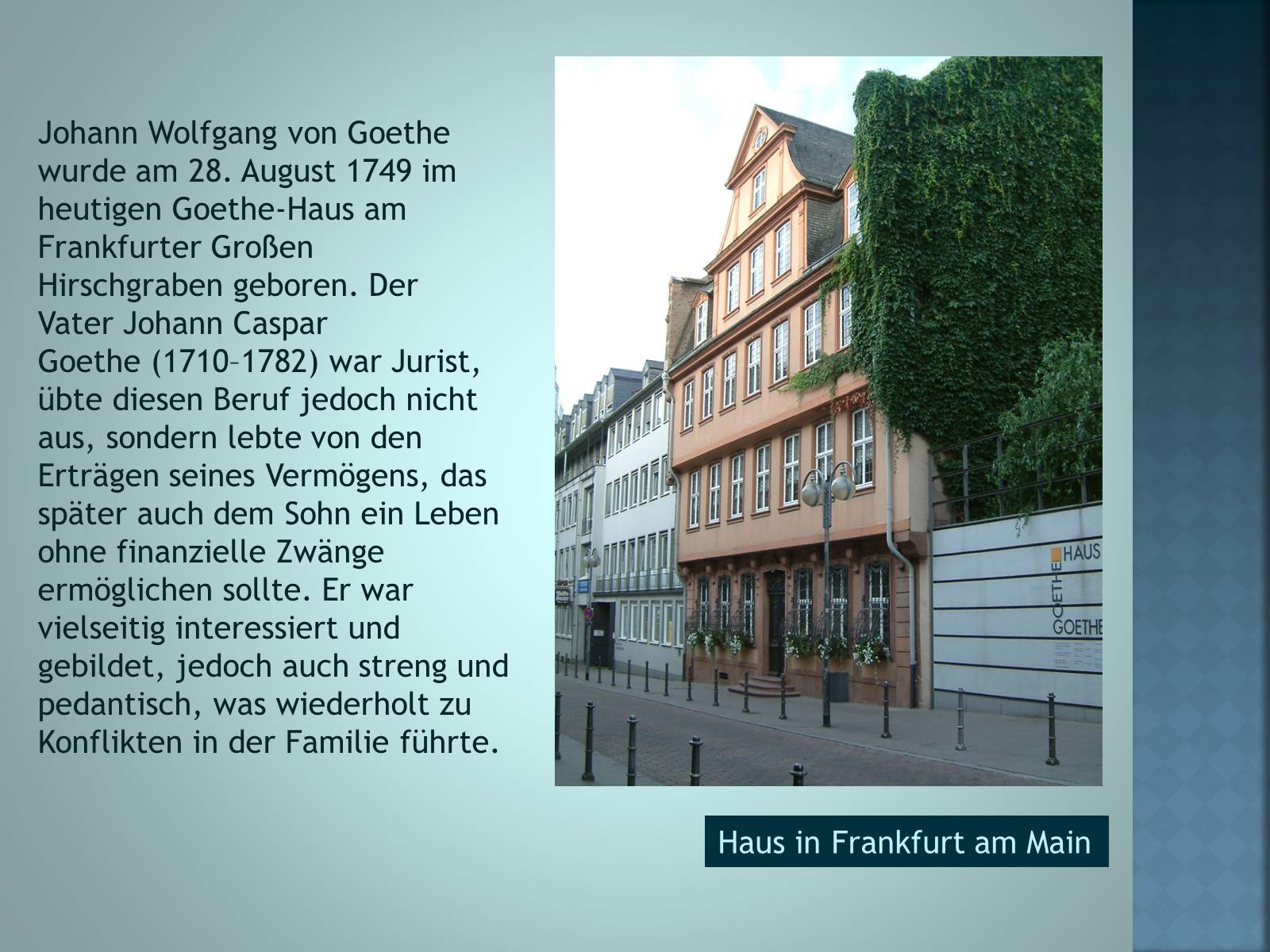 Презентація на тему «Johann Wolfgang von Goethe» (варіант 3) - Слайд #3