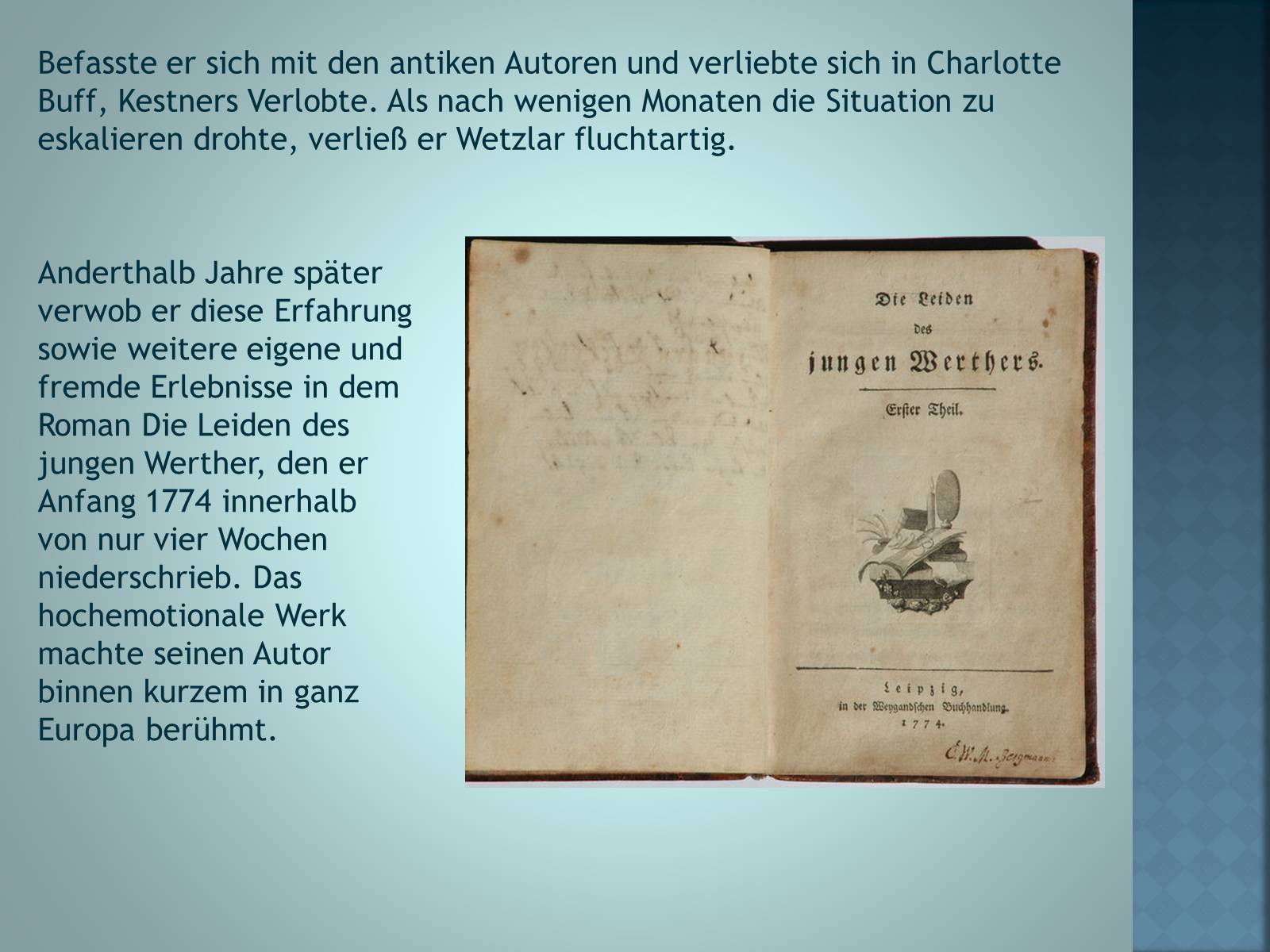 Презентація на тему «Johann Wolfgang von Goethe» (варіант 3) - Слайд #8
