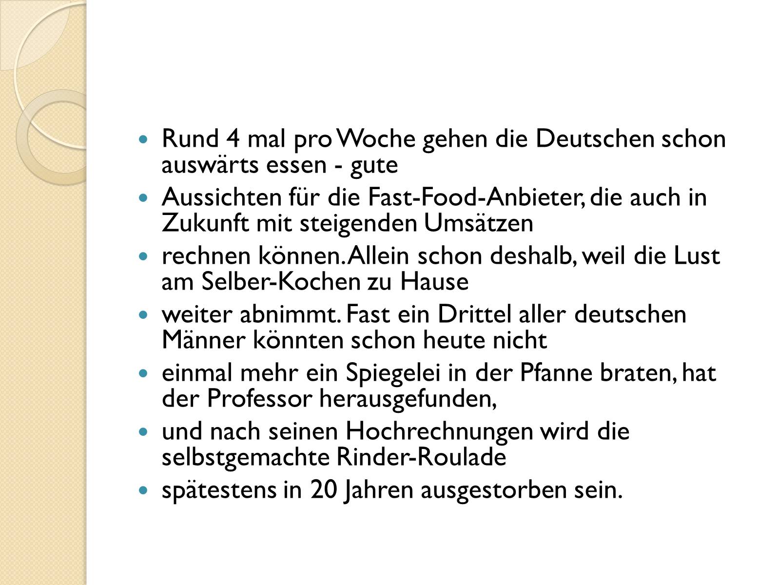 Презентація на тему «Fast Food in Deutschland» - Слайд #6