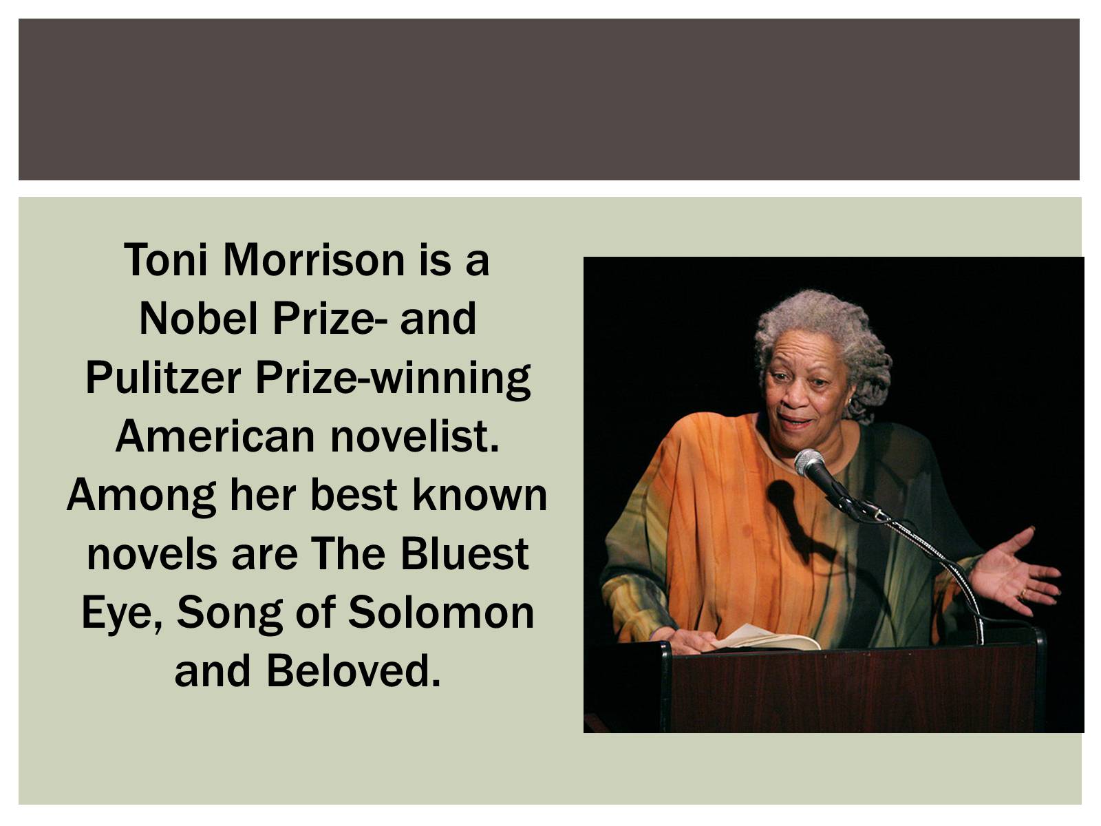 Презентація на тему «Toni Morrison» - Слайд #2