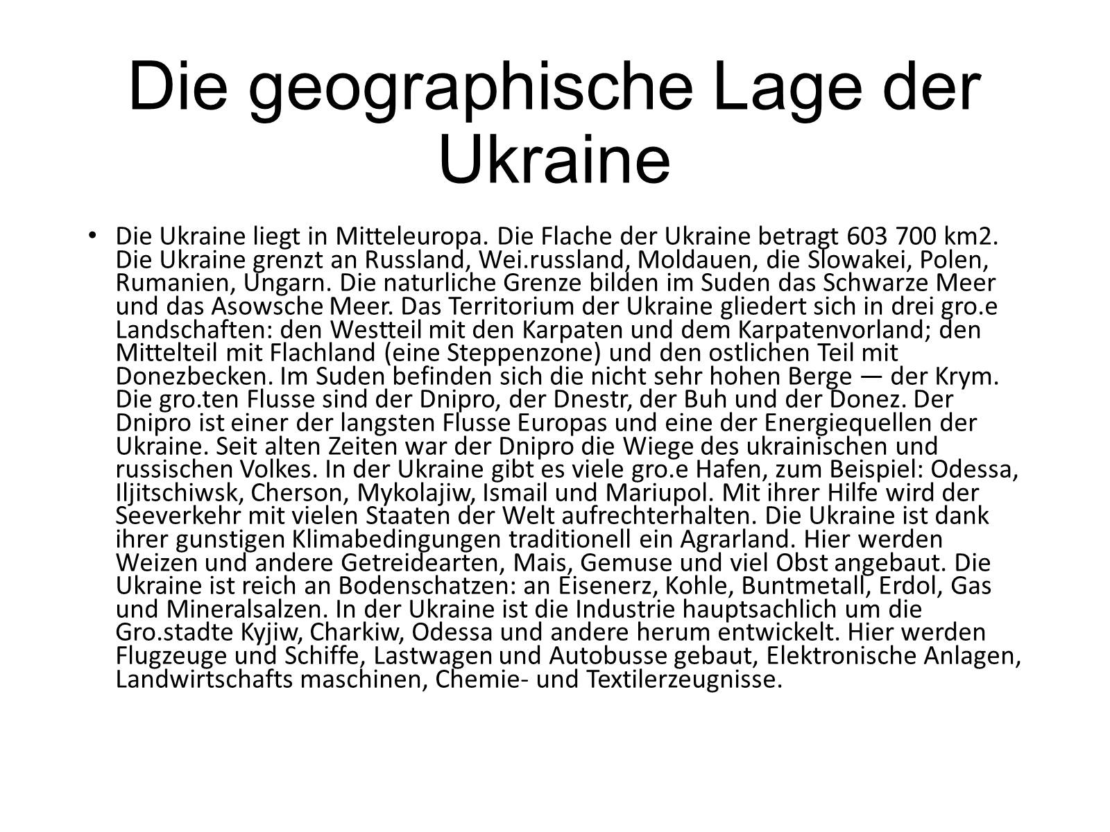 Презентація на тему «Die Ukraine» (варіант 5) - Слайд #17