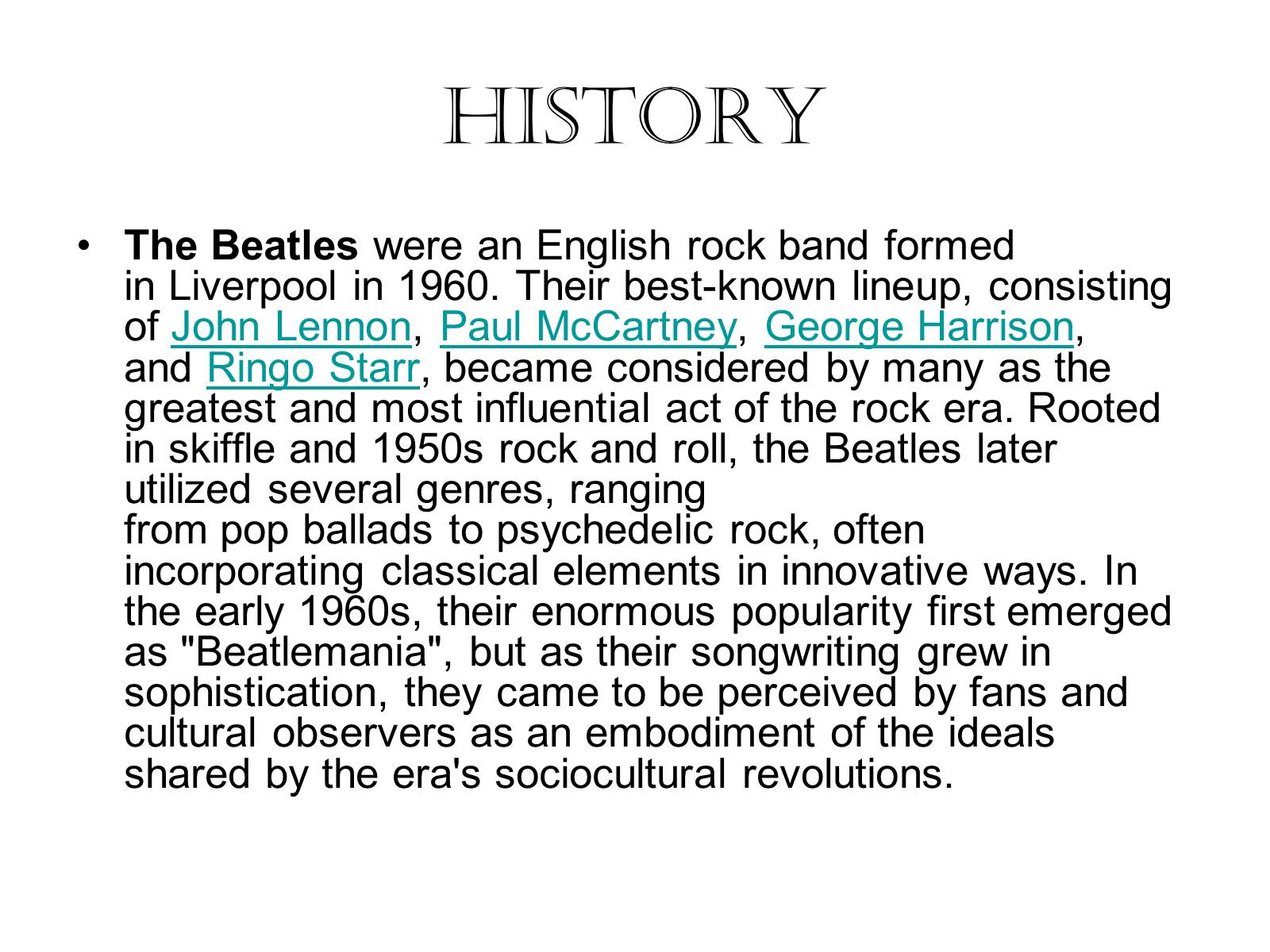 Презентація на тему «The Beatles» (варіант 5) - Слайд #2