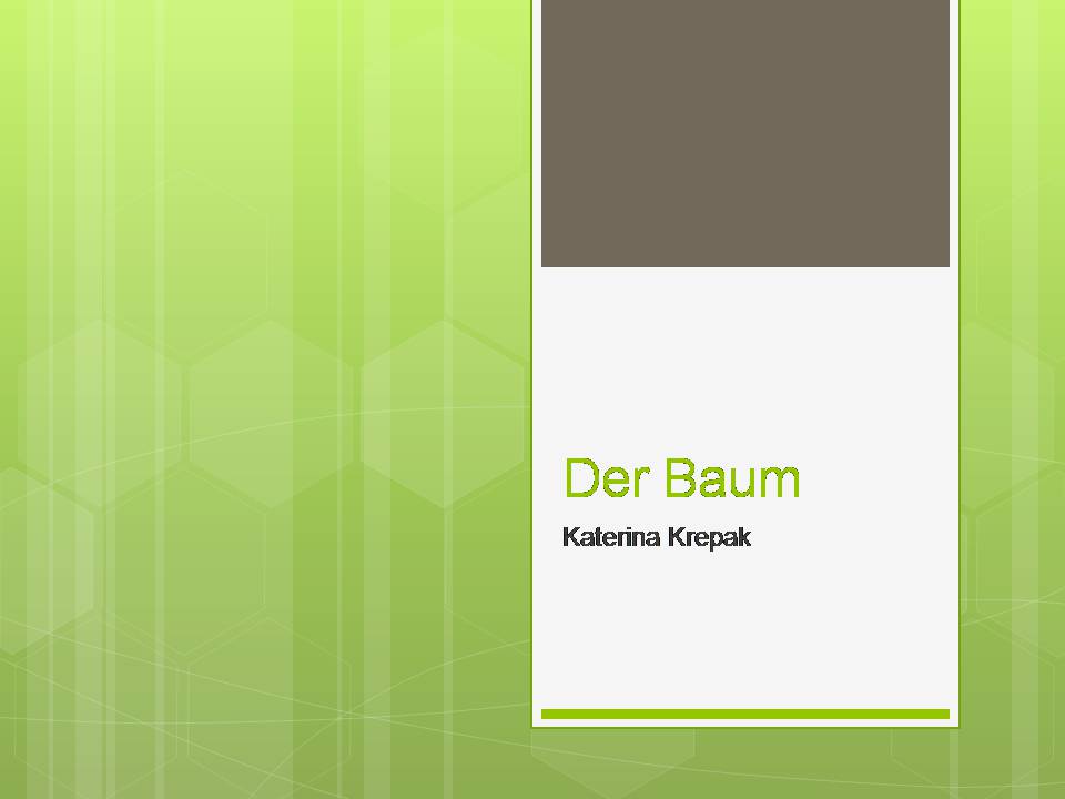 Презентація на тему «Der Baum» - Слайд #1