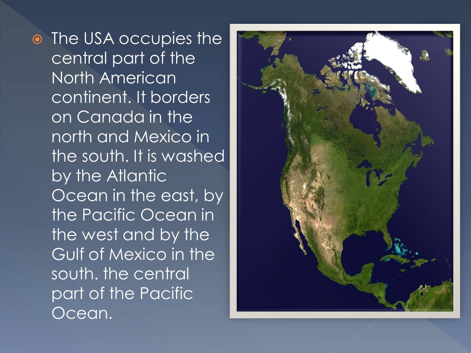 Презентація на тему «Geographical Position of the USA» (варіант 2) - Слайд #2