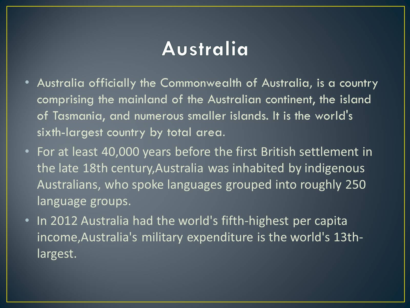 Презентація на тему «Australia» (варіант 5) - Слайд #3