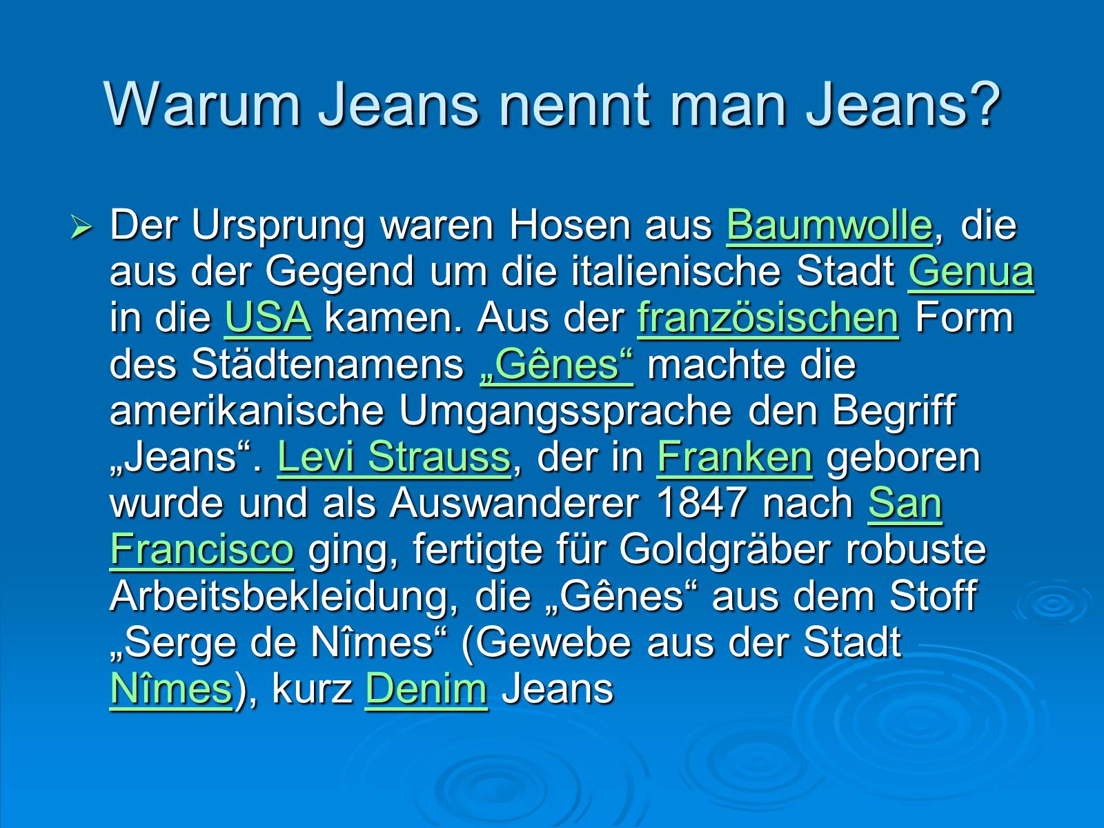 Презентація на тему «Jeans sind so bekannt» - Слайд #2