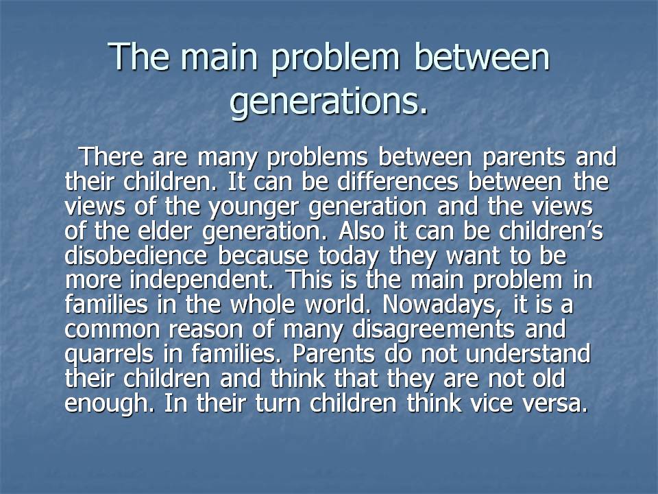 Презентація на тему «The family in the modern world. Relations between parents and children» - Слайд #2