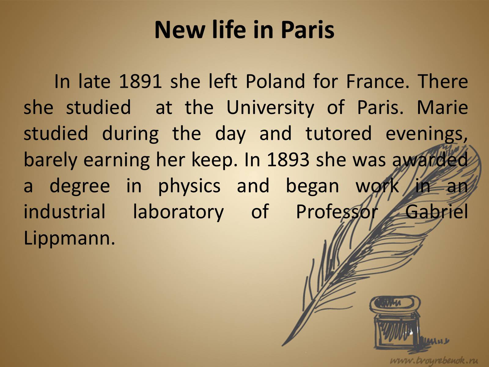 Презентація на тему «Marie Sklodowska-Curie» - Слайд #3