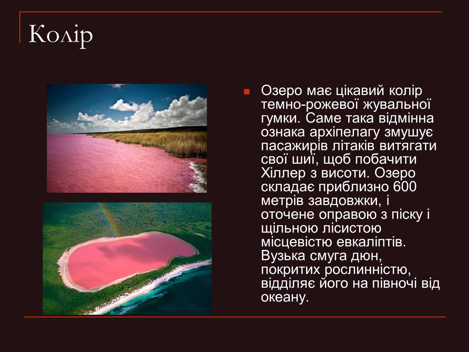 Презентація на тему «Рожеве озеро Хіллер» - Слайд #3