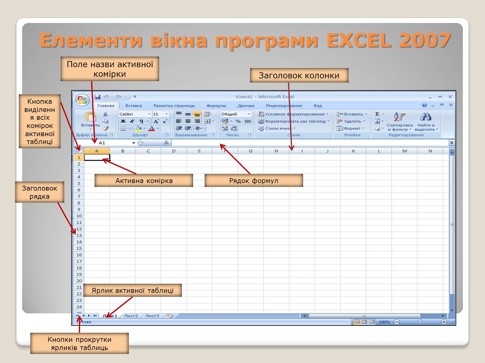 Презентація на тему «Табличний процесор Microsoft Excel 2007» - Слайд #7