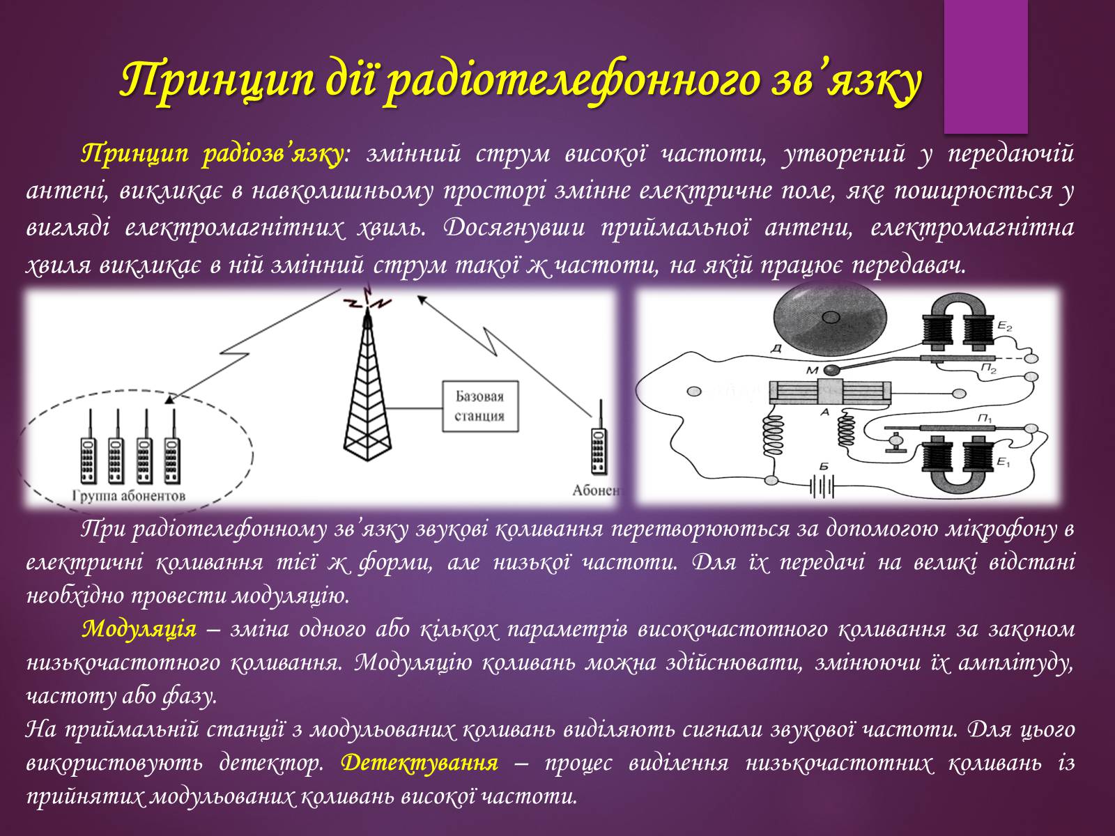 Презентація на тему «Принцип дії радіотелефонного зв’зку. Радіомовлення і телебачення» - Слайд #3