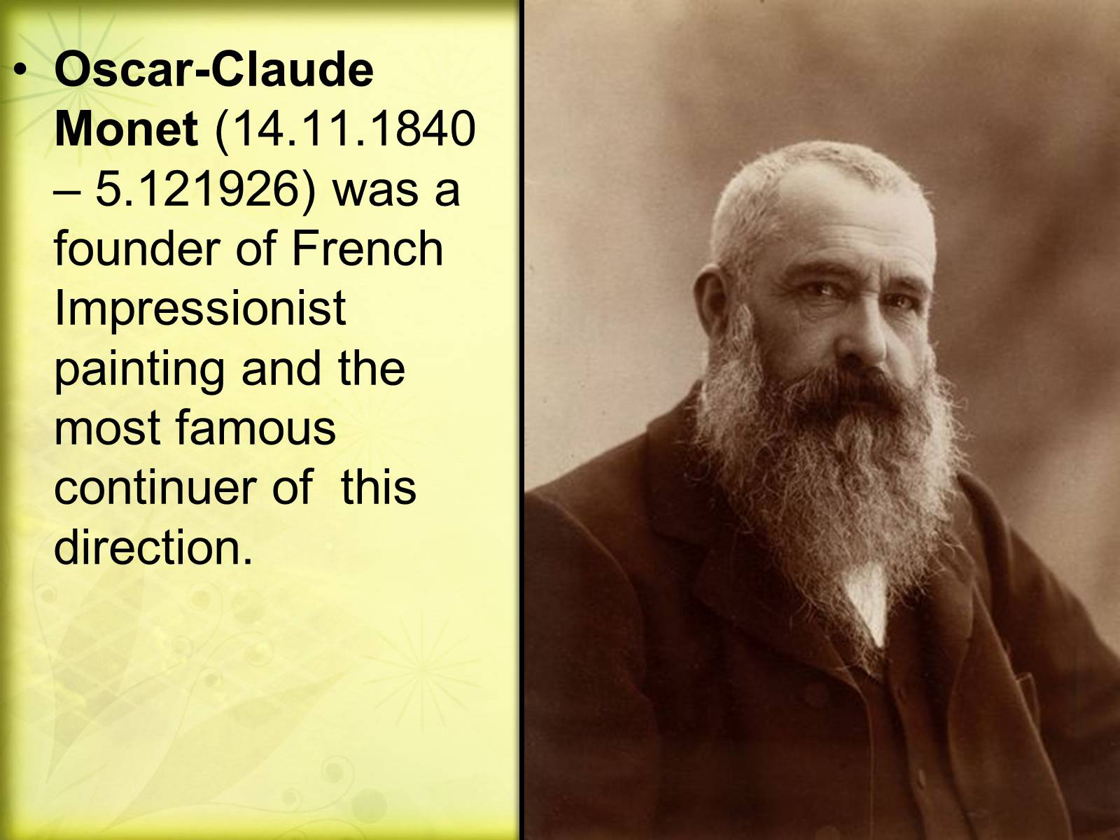 Презентація на тему «Claude Monet» (варіант 4) - Слайд #2