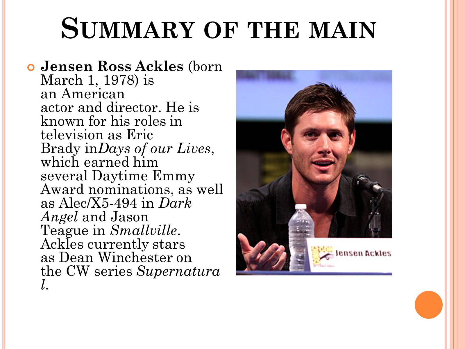 Презентація на тему «Jensen Ackles» - Слайд #2