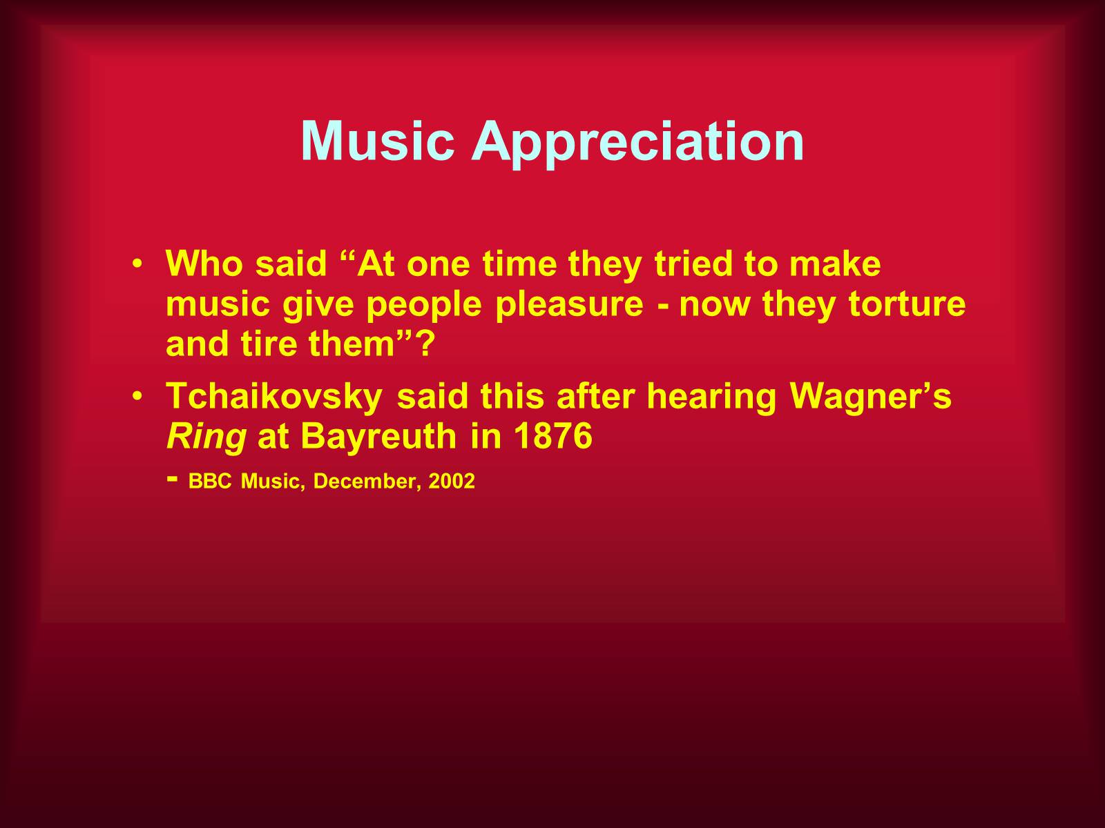 Презентація на тему «Music Appreciation» - Слайд #1