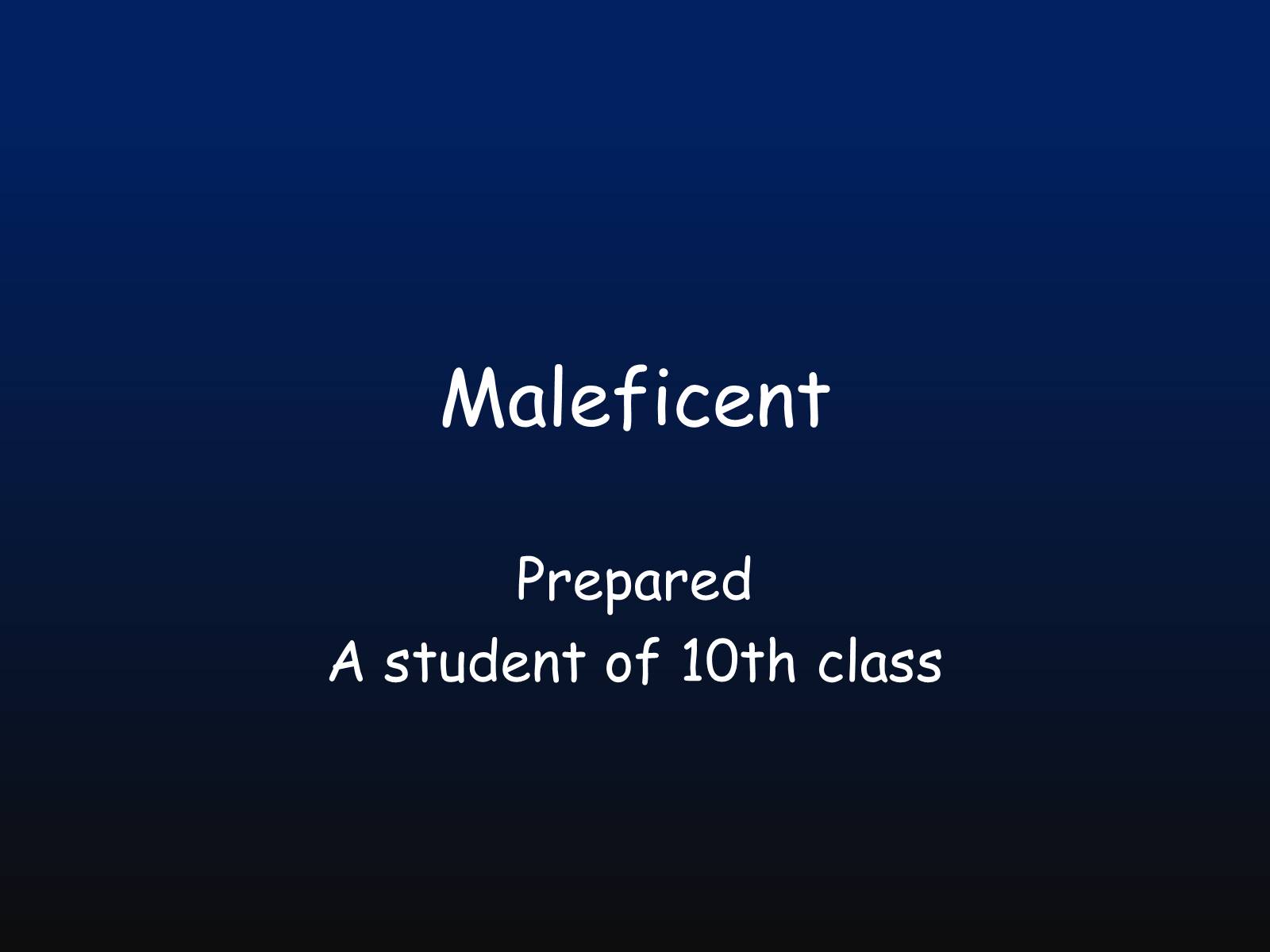 Презентація на тему «Maleficent» - Слайд #1